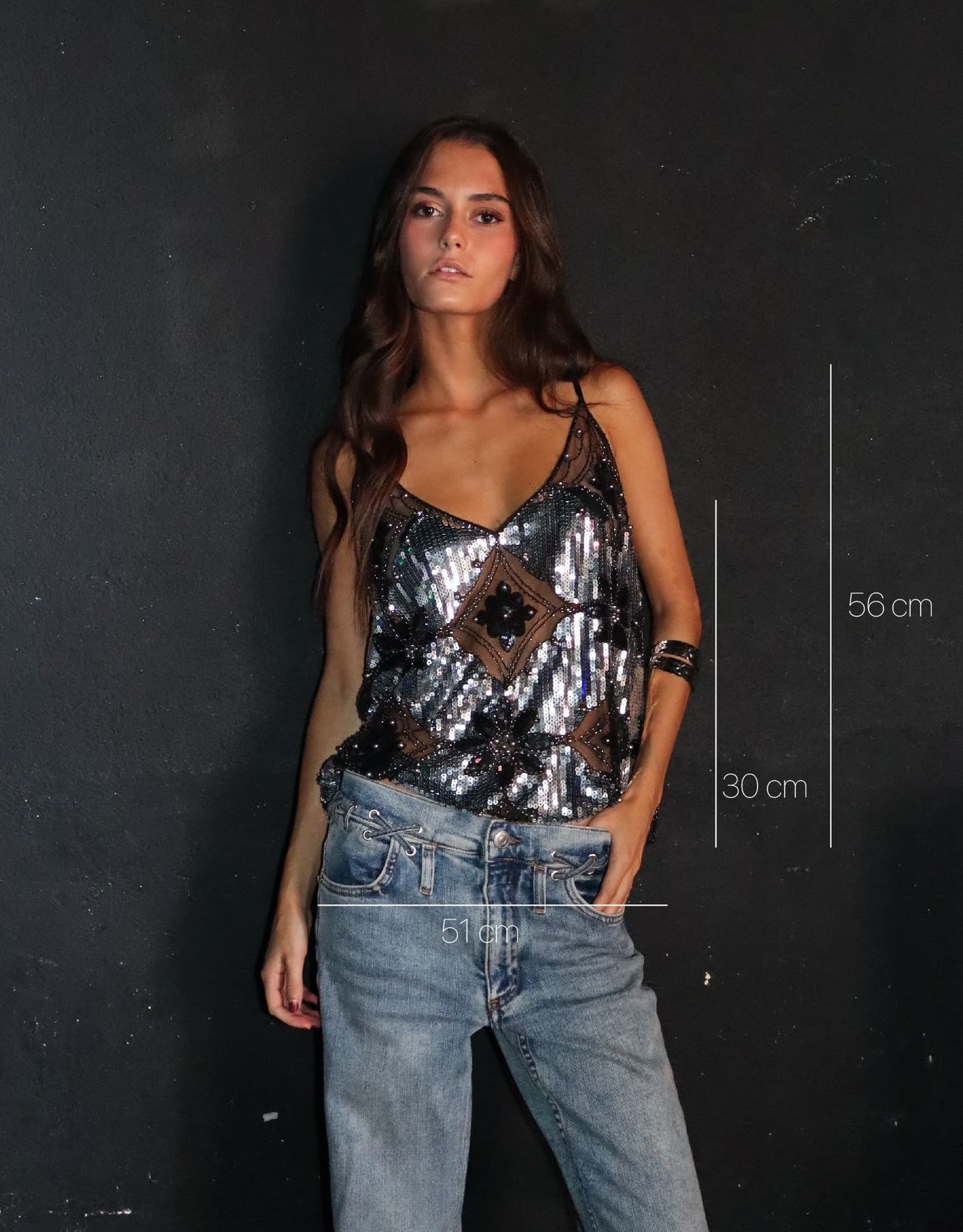 Top Venecia Argent Embelli